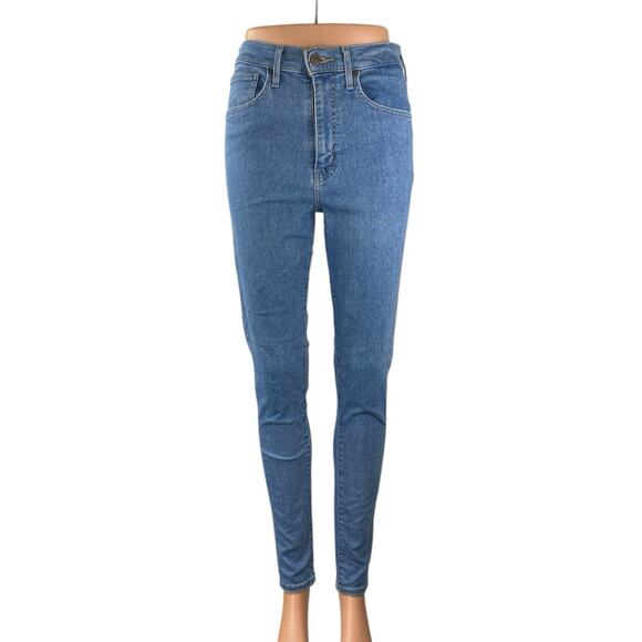 Levi's Mile High Womens Blue High Waisted Super Skinny Denim Jeans Pants Size 28 - Picture 1 of 5